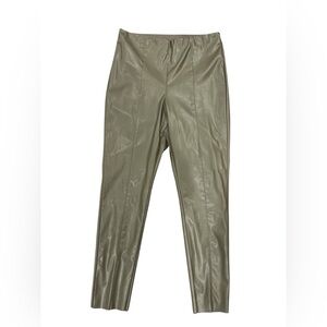 H & M Women’s Skinny Olive Green Faux Leather Pants Size 14